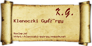 Klenoczki György névjegykártya