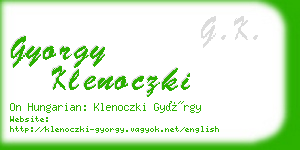 gyorgy klenoczki business card